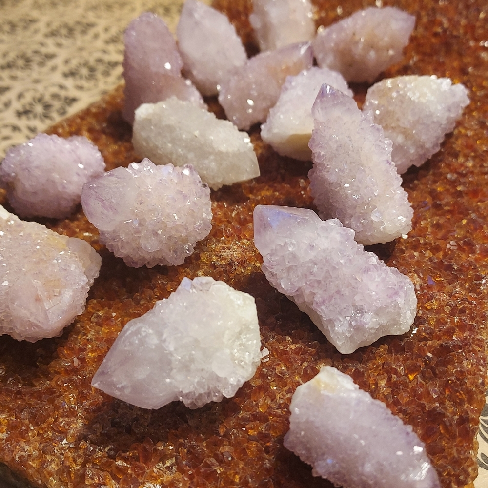 =1 DAY SALE~ LOT Purple Amethyst Spirit Quartz Crystals Cactus Pineapple Cluster - Picture 8 of 16